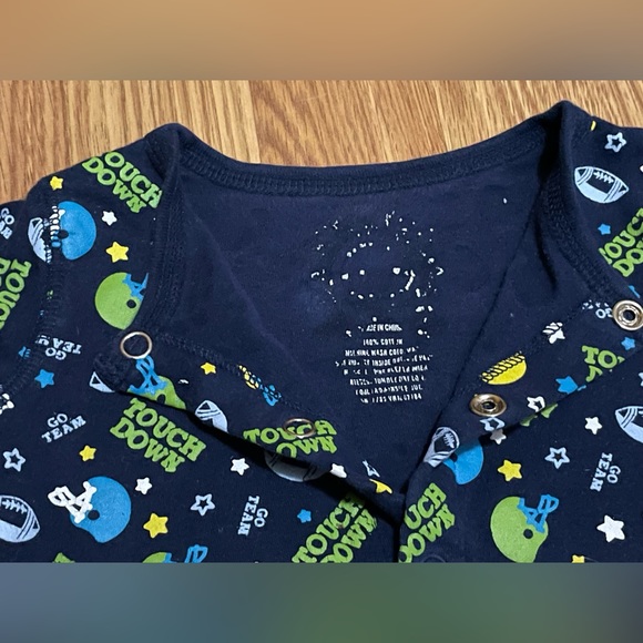 Onesies lot 4 long sleeve footie pajamas newborn boy winter fall set - Picture 7 of 11